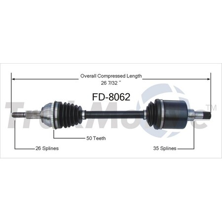 Surtrack Axle Cv Axle Shaft, Fd-8062 FD-8062